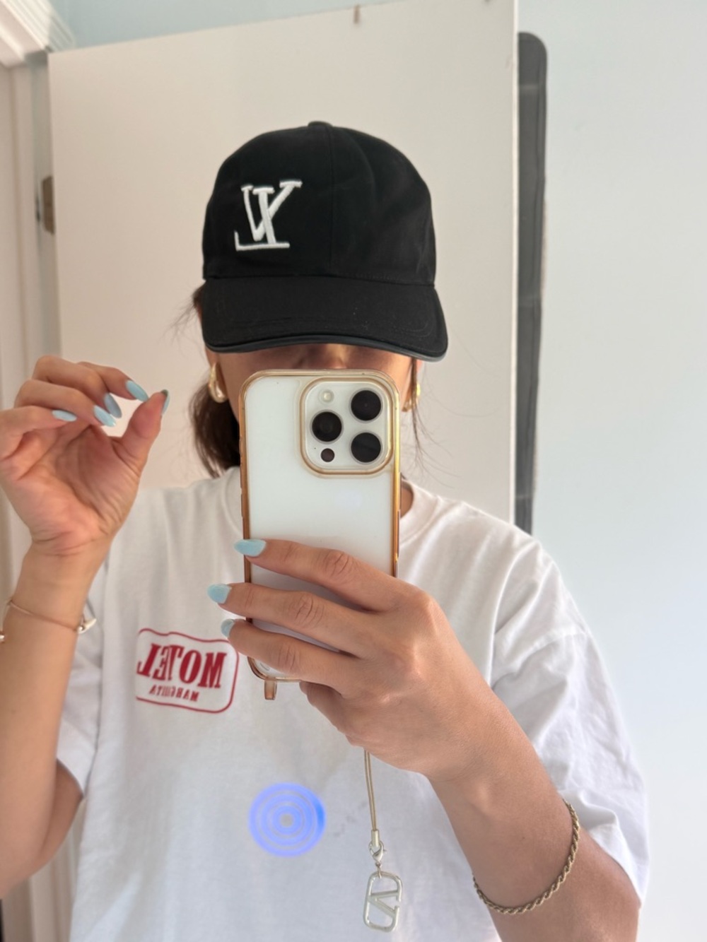 LV Black Hat with Subtle Logo Tag